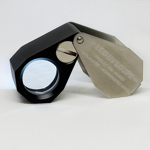 Lupa Triplet 10x 21mm Luz UV e LED